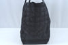 Authentic CHANEL New Travel Line Shoulder Tote Bag Nylon Leather Black L0554