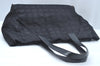 Authentic CHANEL New Travel Line Shoulder Tote Bag Nylon Leather Black L0554