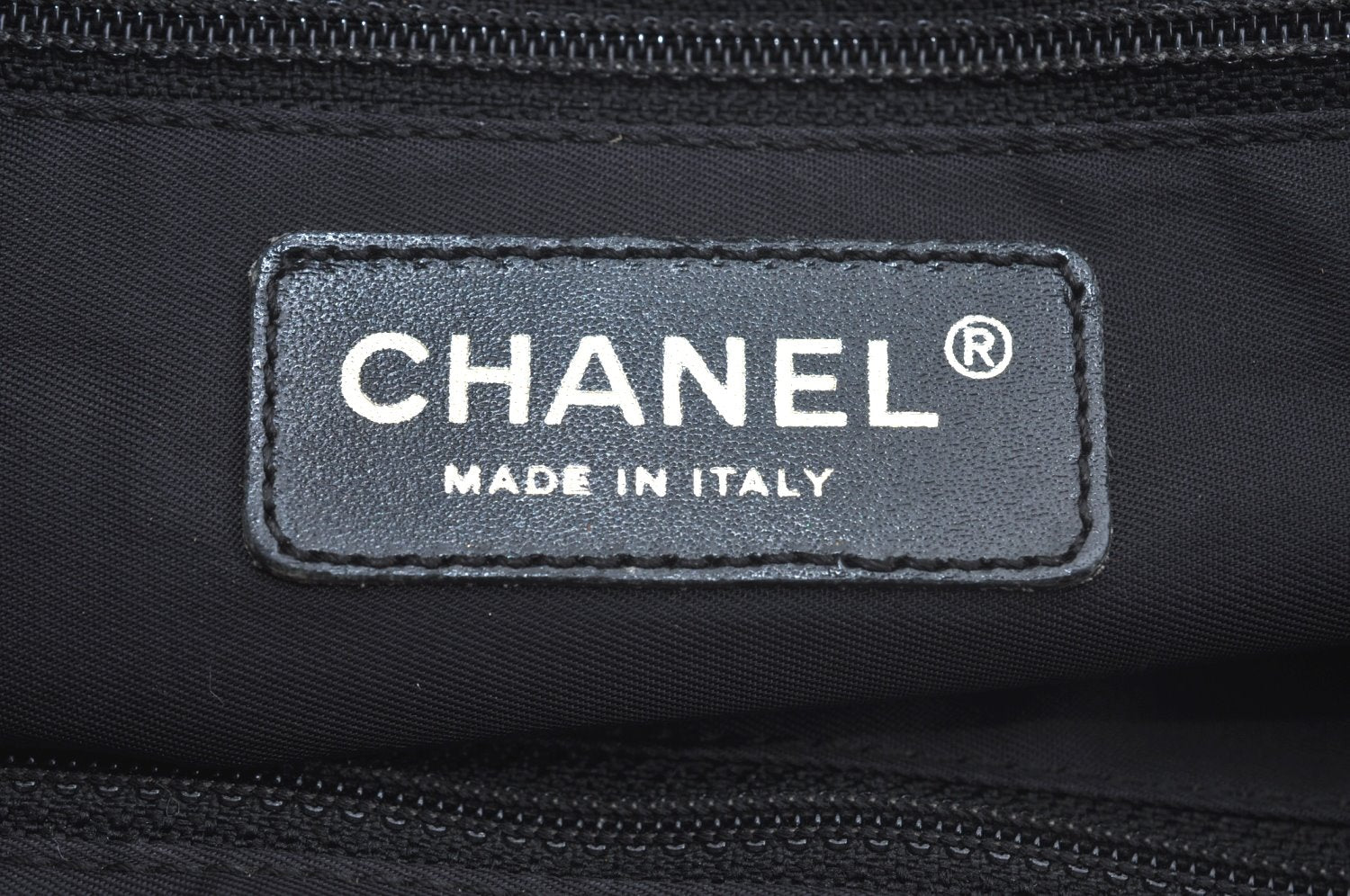 Authentic CHANEL New Travel Line Shoulder Tote Bag Nylon Leather Black L0554