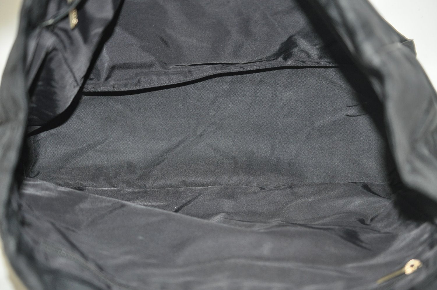 Authentic CHANEL New Travel Line Shoulder Tote Bag Nylon Leather Black L0554