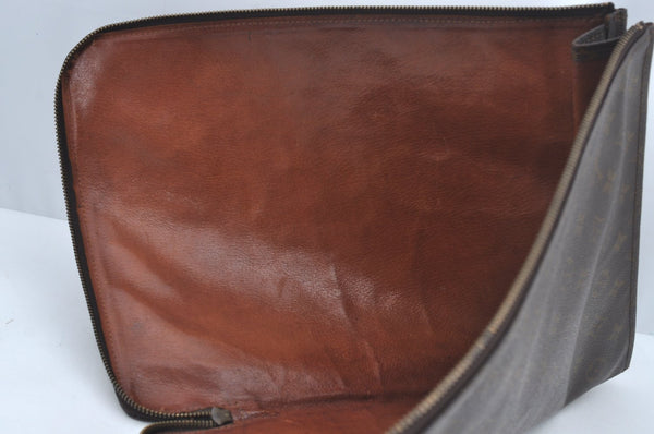 Authentic Louis Vuitton Monogram Poche Documents Document Case Old Model L0555