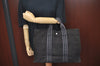 Authentic HERMES Fourre Tout MM Hand Tote Bag Canvas Black L0556