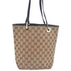 Authentic GUCCI Vintage Hand Tote Bag GG Canvas Leather 0021099 Brown L0557
