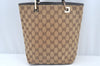 Authentic GUCCI Vintage Hand Tote Bag GG Canvas Leather 0021099 Brown L0557