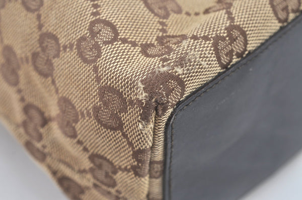 Authentic GUCCI Vintage Hand Tote Bag GG Canvas Leather 0021099 Brown L0557