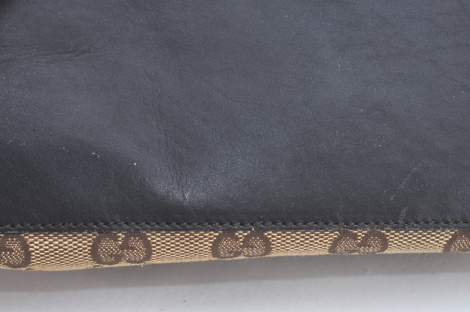 Authentic GUCCI Vintage Hand Tote Bag GG Canvas Leather 0021099 Brown L0557