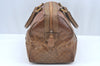 Authentic CELINE Macadam Blason Pattern Hand Bag PVC Leather Brown L0561