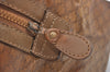 Authentic CELINE Macadam Blason Pattern Hand Bag PVC Leather Brown L0561