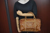 Authentic CELINE Macadam Blason Pattern Hand Bag PVC Leather Brown L0561