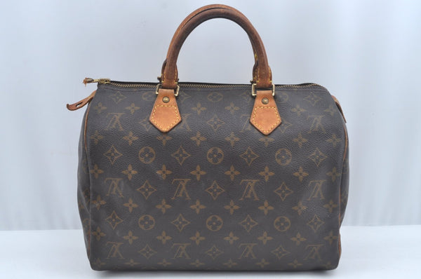 Authentic Louis Vuitton Monogram Speedy 30 Hand Boston Bag M41526 LV L0572