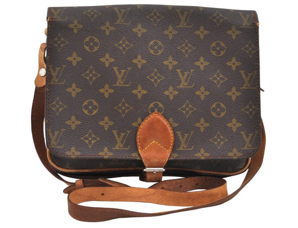 Authentic Louis Vuitton Monogram Cartouchiere GM Shoulder Bag Old Model L0582