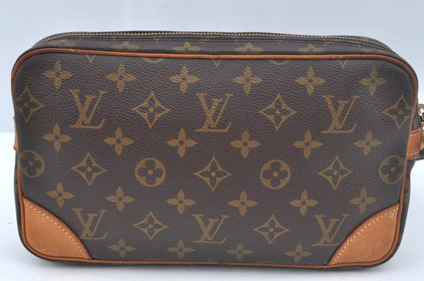 Auth Louis Vuitton Monogram Marly Dragonne GM M51825 Clutch Hand Bag Junk L0588