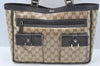 Authentic GUCCI GG Crystal Shoulder Tote Bag PVC Leather Brown L0590