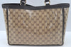 Authentic GUCCI GG Crystal Shoulder Tote Bag PVC Leather Brown L0590
