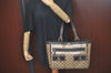 Authentic GUCCI GG Crystal Shoulder Tote Bag PVC Leather Brown L0590