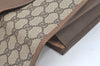 Authentic GUCCI Web Sherry Line GG Clutch Bag PVC Leather Brown Junk L0591