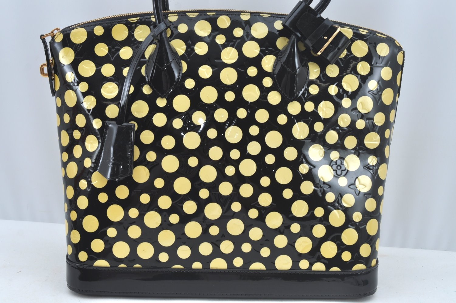 Louis Vuitton Vernis Dots Infinity LockitMM Yayoi Kusama Hand Bag Black LV L0594