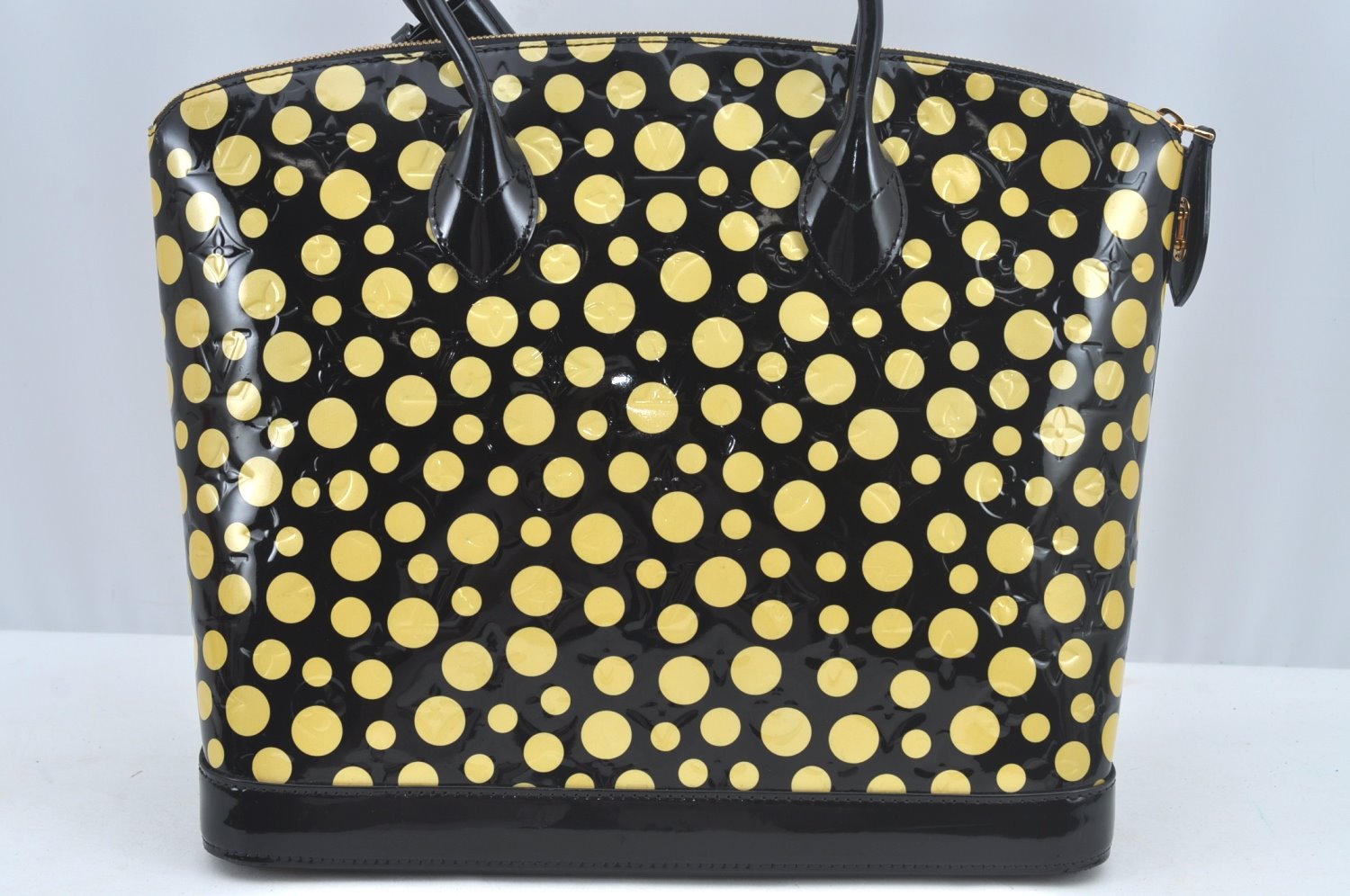 Louis Vuitton Vernis Dots Infinity LockitMM Yayoi Kusama Hand Bag Black LV L0594