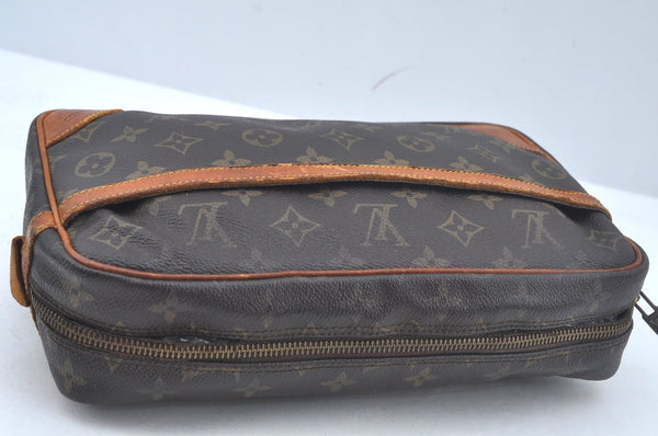 Authentic Louis Vuitton Monogram Compiegne 28 Clutch Hand Bag M51845 Junk L0597