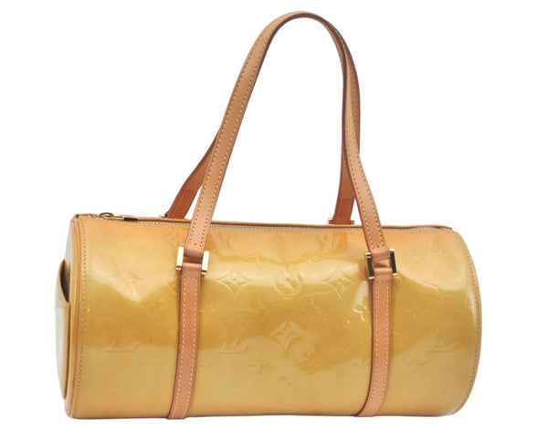 Authentic Louis Vuitton Vernis Bedford Hand Bag Yellow Beige M91006 LV L0602