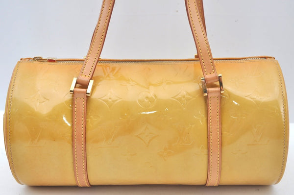 Authentic Louis Vuitton Vernis Bedford Hand Bag Yellow Beige M91006 LV L0602