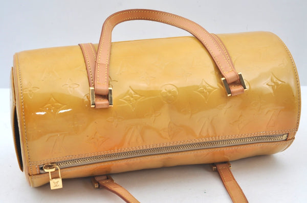 Authentic Louis Vuitton Vernis Bedford Hand Bag Yellow Beige M91006 LV L0602