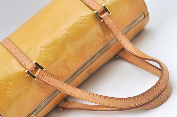 Authentic Louis Vuitton Vernis Bedford Hand Bag Yellow Beige M91006 LV L0602