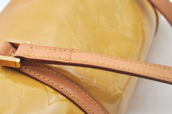 Authentic Louis Vuitton Vernis Bedford Hand Bag Yellow Beige M91006 LV L0602