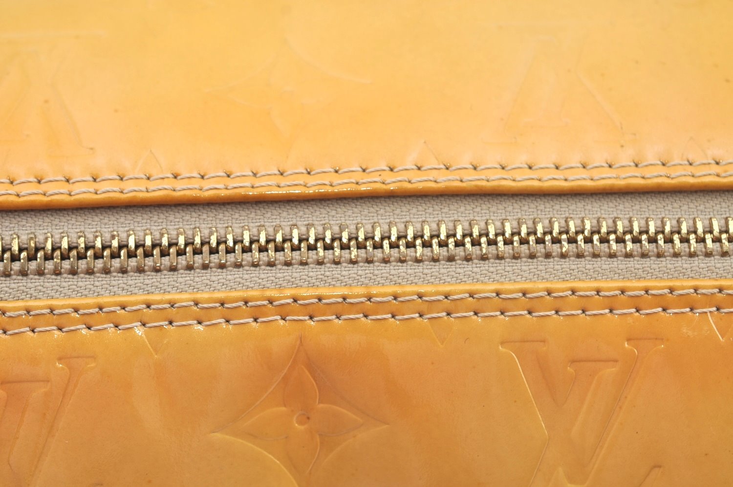 Authentic Louis Vuitton Vernis Bedford Hand Bag Yellow Beige M91006 LV L0602