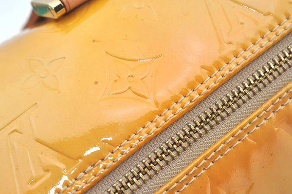 Authentic Louis Vuitton Vernis Bedford Hand Bag Yellow Beige M91006 LV L0602