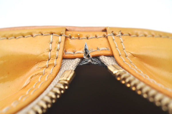 Authentic Louis Vuitton Vernis Bedford Hand Bag Yellow Beige M91006 LV L0602