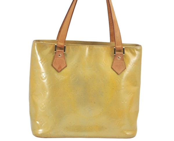 Authentic Louis Vuitton Vernis Houston Shoulder Hand Bag Yellow M91055 LV L0607