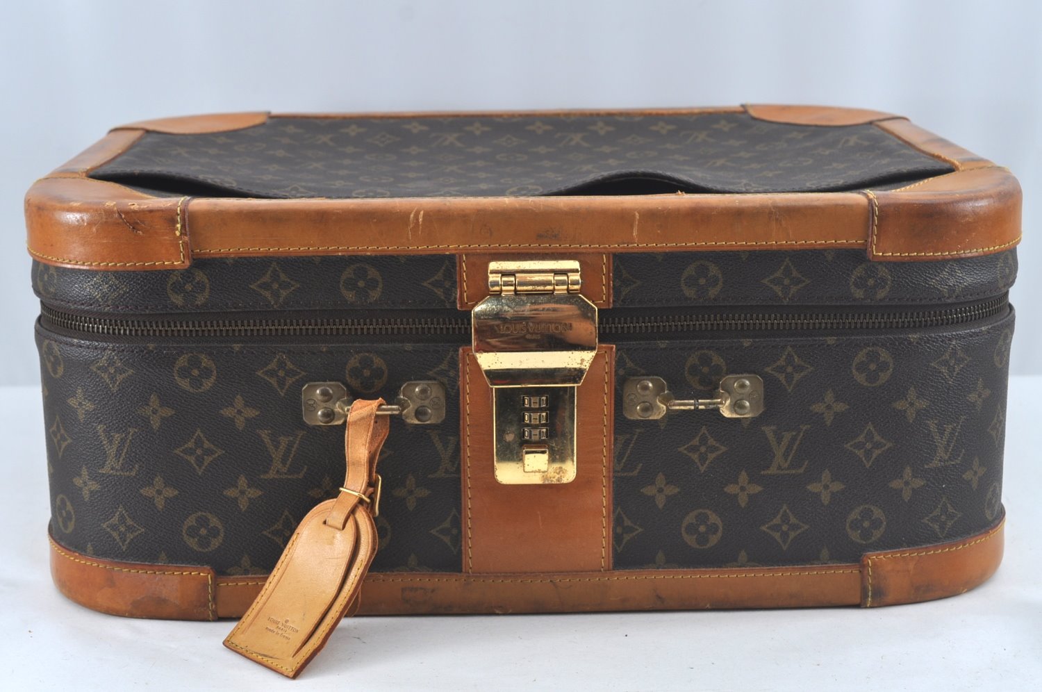 Auth Louis Vuitton Monogram Stratos 50 M23240 Trunk Case Travel Bag Junk L0611