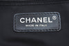 Authentic CHANEL New Travel Line Shoulder Tote Bag Nylon Leather Black L0614