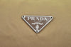 Authentic PRADA Nylon Tessuto Hand Bag Pouch Purse Beige L0616