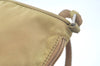 Authentic PRADA Nylon Tessuto Hand Bag Pouch Purse Beige L0616