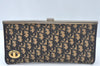 Authentic Christian Dior Trotter Clutch Bag Purse Canvas Leather Blue L0619