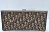 Authentic Christian Dior Trotter Clutch Bag Purse Canvas Leather Blue L0619