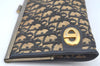 Authentic Christian Dior Trotter Clutch Bag Purse Canvas Leather Blue L0619