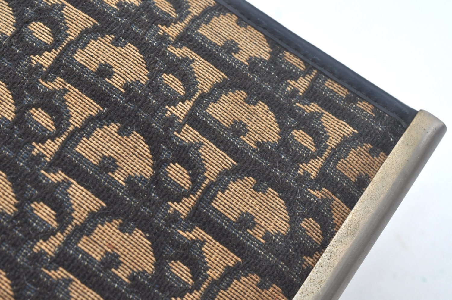 Authentic Christian Dior Trotter Clutch Bag Purse Canvas Leather Blue L0619