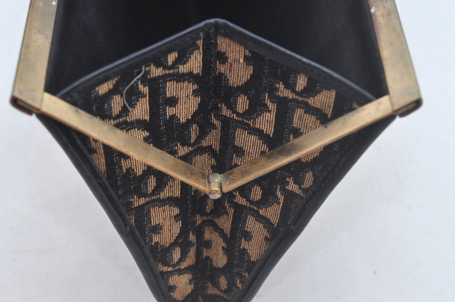 Authentic Christian Dior Trotter Clutch Bag Purse Canvas Leather Blue L0619