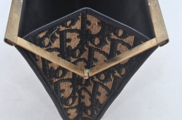 Authentic Christian Dior Trotter Clutch Bag Purse Canvas Leather Blue L0619