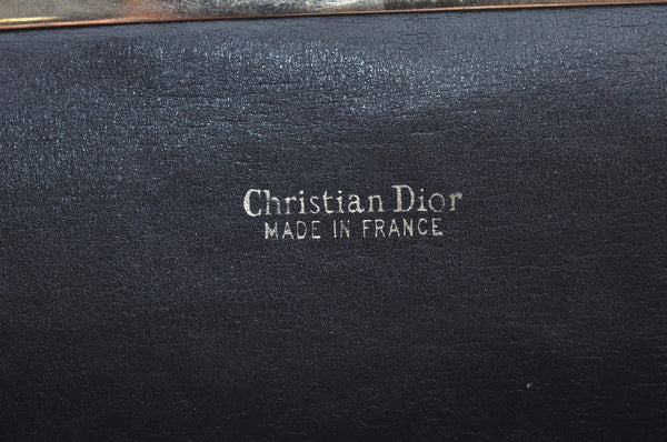 Authentic Christian Dior Trotter Clutch Bag Purse Canvas Leather Blue L0619