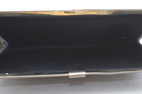 Authentic Christian Dior Trotter Clutch Bag Purse Canvas Leather Blue L0619
