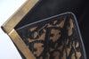 Authentic Christian Dior Trotter Clutch Bag Purse Canvas Leather Blue L0619