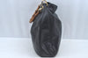 Authentic GUCCI Bamboo 2way Sholuder Bag Leather Black Junk L0622