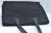 Authentic CHANEL New Travel Line Shoulder Tote Bag Nylon Leather Black L0627