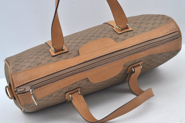 Auth GUCCI Micro GG PVC Leather 2Way Shoulder Cross Body Hand Bag Brown L0632