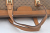 Auth GUCCI Micro GG PVC Leather 2Way Shoulder Cross Body Hand Bag Brown L0632
