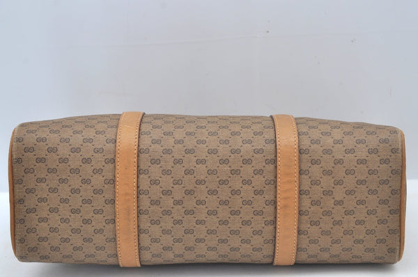 Auth GUCCI Micro GG PVC Leather 2Way Shoulder Cross Body Hand Bag Brown L0632